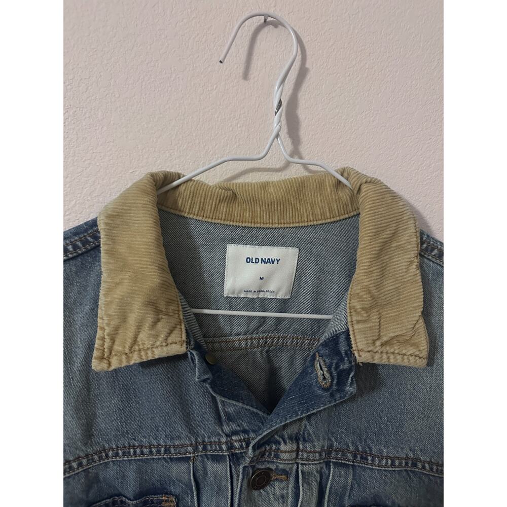 Vintage Old Navy womens size medium denim jean barn chore jacket collared - Picture 3 of 5